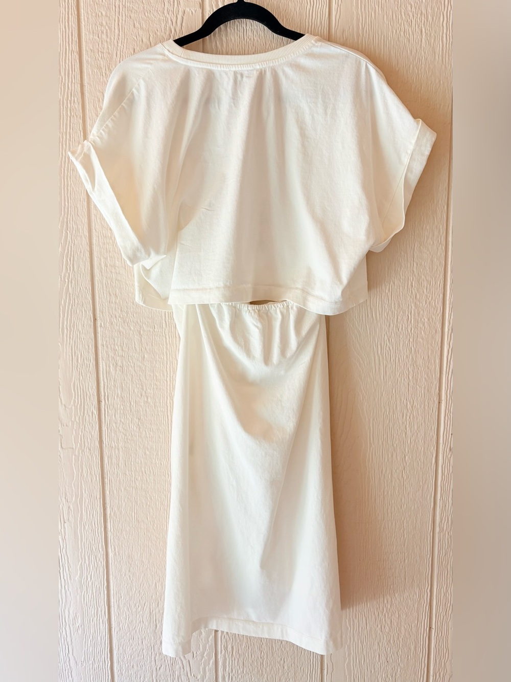 Celandine x Tye Indigo Palm Graphic Cutout Midi Dress White Medium - Picture 7 of 8